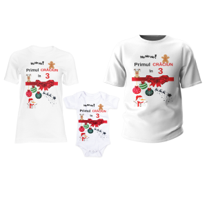 Set tricouri si body primul Crăciun în 3