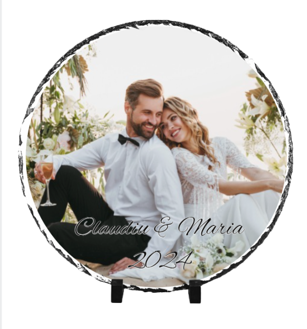 Placa de ardezie rotunda 20 cm - imagine 4