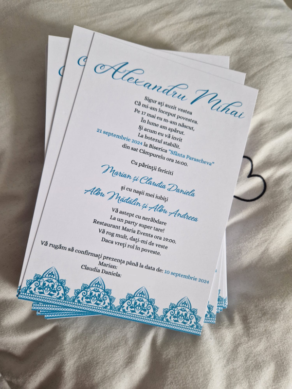 Invitatii botez personalizate