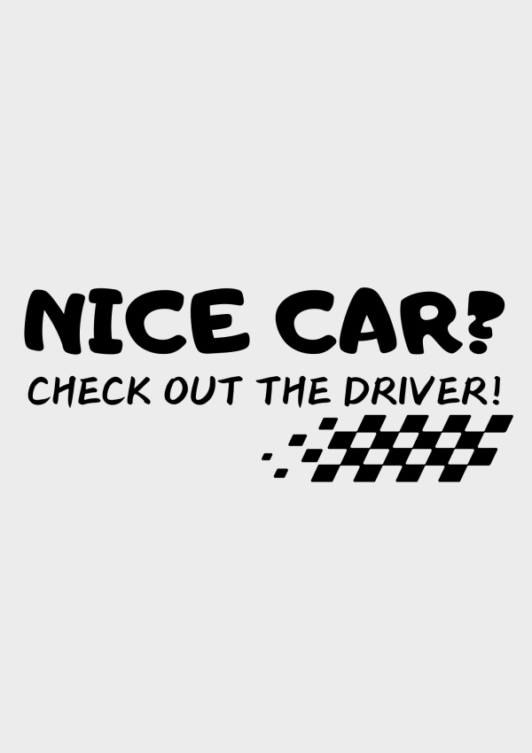 Sticker auto ”Nice Car” 6x15 cm