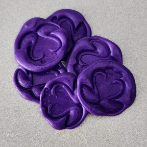 Sigilii de ceara realizate manual culoare violet set 20 buc. model ”Lebede”
