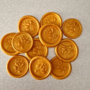 Sigilii de ceara realizate manual culoare gold set 20 buc. model ”Trandafir”