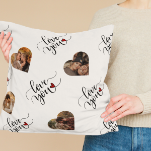 Perna personalizata 40x40 ”I love you” cu 4 poze!