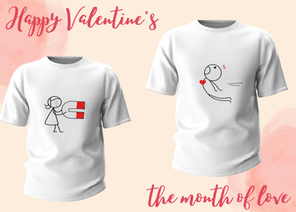 Set Tricouri Personalizate Valentine’s Day – Magnetul Iubirii ❤️