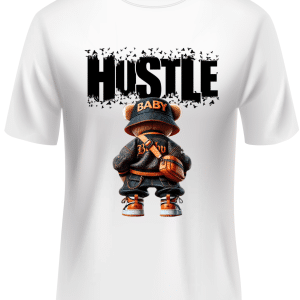 Tricou Personalizat Hustle cu Ursuleț Baby Streetwear