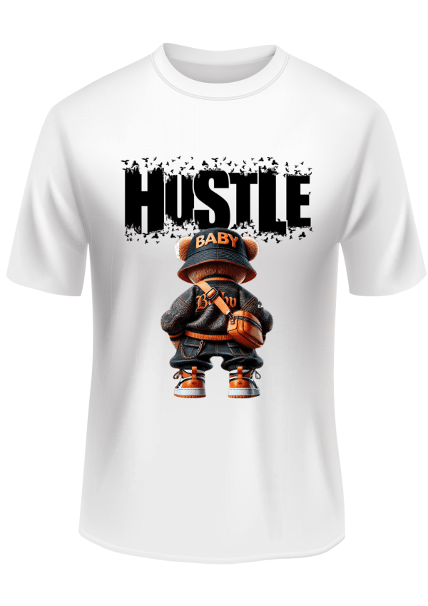 Tricou Personalizat Hustle cu Ursuleț Baby Streetwear