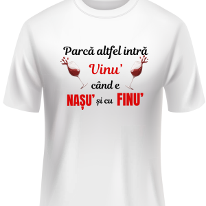 Tricou Personalizat cu Mesaj Amuzant – Nașu’ și Finu’ – Cadou pentru Evenimente