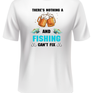 Tricou Personalizat Fishing & Beer – There’s Nothing a Beer and Fishing Can’t Fix – Cadou Pescari